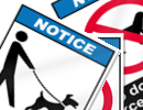 No dogs allowed signs