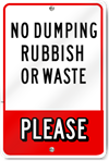 Notice No Dumping Police Road Sign