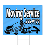 Blue Moving Service Sign