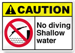 No Diving Shallow Water Caution Signs