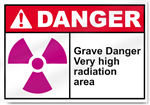 Grave Danger Very High Radiation Area Danger Signs