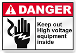 Keep Out High Voltage Equipment Inside Danger Signs