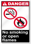 No Smoking Or Open Flames Danger Signs