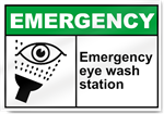 Emergency Eye Wash Station Emergency Signs