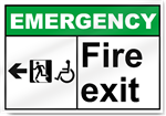Fire Exit Left All Emergency Signs