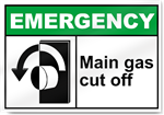 Main Gas Cut Off Emergency Signs