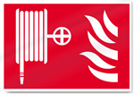 Fire Hose And Flames Symbol Fire Sign
