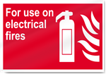 For Use On Electrical Fires Fire Sign