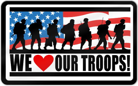 We Love Our Troops Shaped Magnet