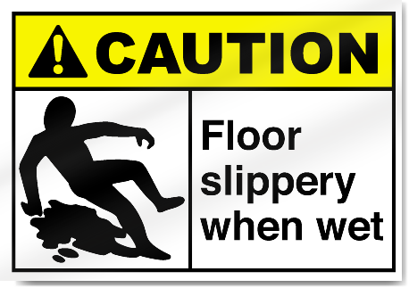slippery when wet sign. Floor Slippery When Wet