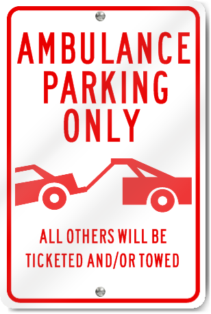 Ambulance Parking Only (Graphic) Sign