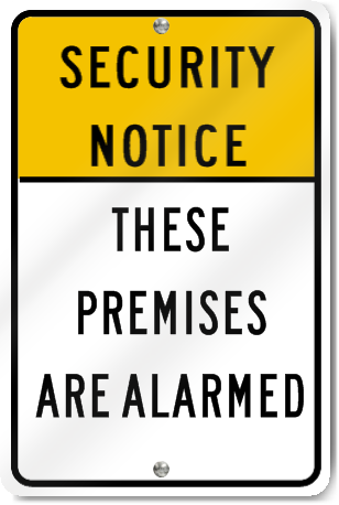 Security Notice Alarmed Sign