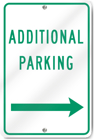 Additional Parking Right Arrow Metal Sign