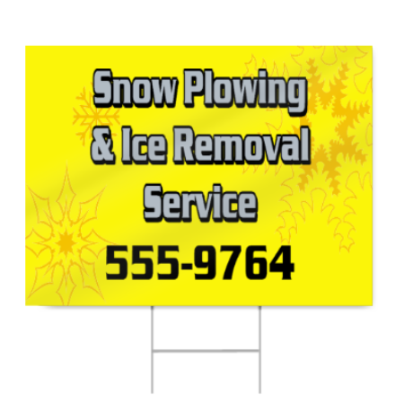 Snow Plowing and Ice Removal Service Sign