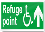 Disabled Refuge Point Up Safety Sign