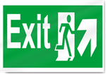 Exit Up Right Safety Signs