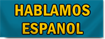 Hablamos Espanol Block Lettering Banner