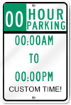 Custom Hour Parking Sign