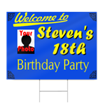 18th Birthday Party Sign w/ Photograph