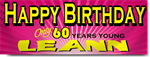 Pink 60th Birthday Banners