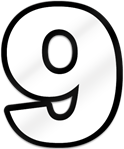 Number Nine Shaped Magnet