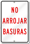 No Arrojar Basuras Sign