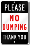 Please No Dumping Sign