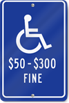 Handicapped Fine Parking Sign