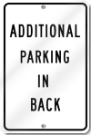 Additional Parking In Back Sign