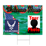 Air Force Welcome Home Sign in Camo