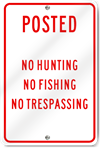 Posted No Hunting Sign