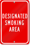 Designated Smoking Area Sign