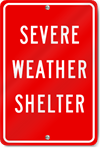 Severe Weather Shelter Sign