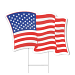 American Flag Shaped Sign