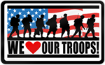 We Love Our Troops Shaped Magnet