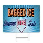 Bagged Ice Discount Sale Here Sign