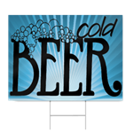 Beer Sign in Blue