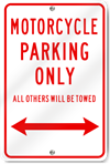 Motorcycle Parking Only (With Arrow)