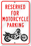 Reserved for Motorcycle Parking (Motorcycle Graphic) Sign