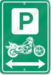 Motorcycle Parking to the Left and Right Sign 