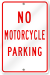 No Motorcycle Parking Sign