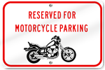 Horizontal Reserved Motorcycle Parking (Graphic) Sign