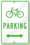 Bicycle Parking With Double Directional Arrow Sign 