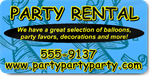 Blue Party Rental Magnet