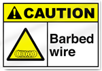 Barbed Wire Caution Sign
