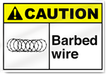 Barbed Wire2 Caution Sign
