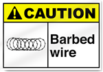 Barbed Wire2 Caution Signs