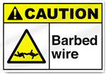 Barbed Wire3 Caution Signs