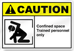 Confined Space Trained Personnel Only Caution Sign