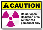 Do Not Open Radiation Area Authorized Personnel Only Caution Signs